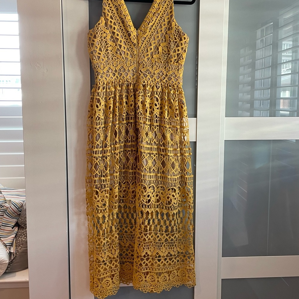 Altar’d State gold midi dress